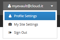 Profile settings EVault